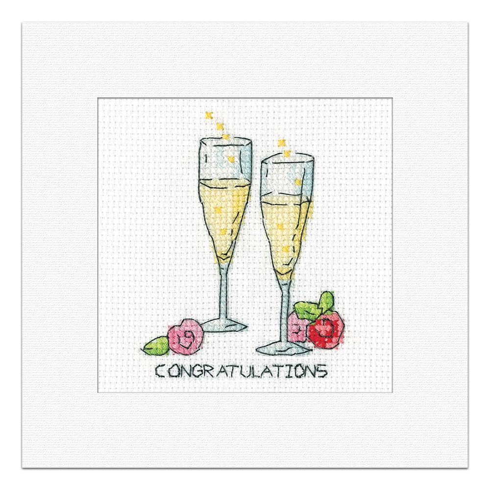 Heritage Crafts Congratulations - Counted Cross Stitch Card Kit - Kirsten Roche