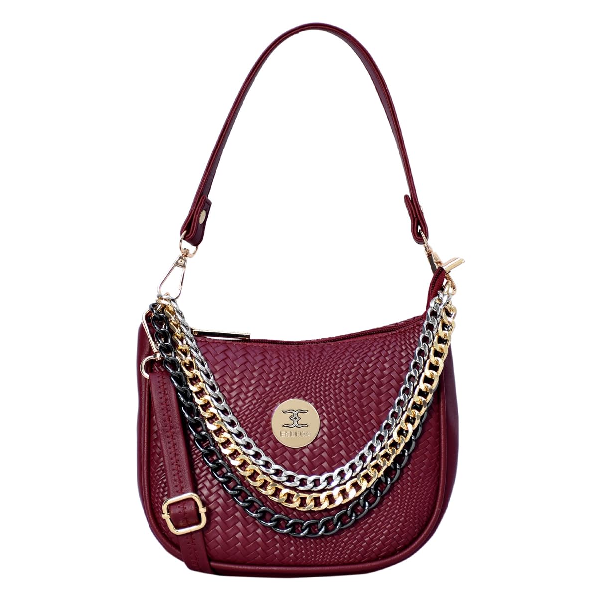 ESBEDA Maroon Color Woven Embossed Mini Sling Bag For Women (B0D5YLZT7L) Amazon Price History, Amazon Price Tracker