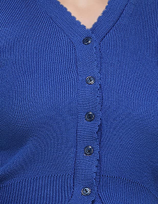 Image of Women Winter Wear V-Neck Full Sleeves Regular Fit Woollen Blouse
