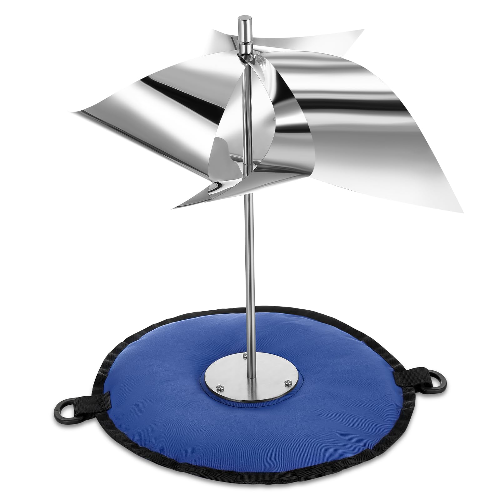 Photo 1 of Qualirey Pigeon Spinning Deterrent Set for Outside Include Sand Bag Boat Base and Reflective Wind Powered Bird Deterrent for Boat Dock Outside Yard Vegetable Garden Patios Rooftop