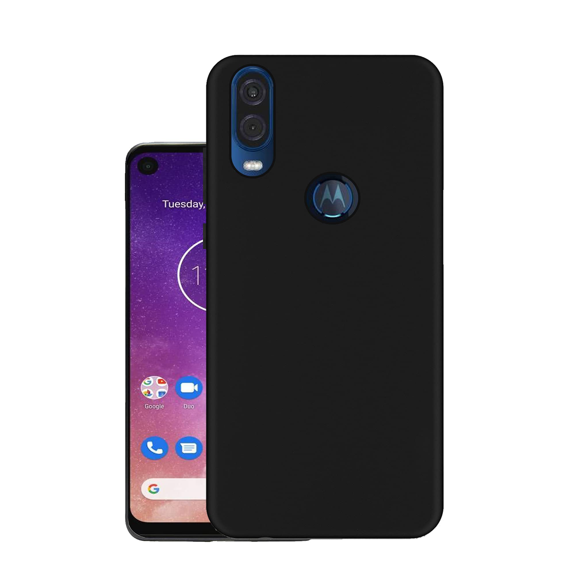 HELLO ZONE Exclusive Matte Finish Soft Back Case Cover for Moto One Vision - Black (B07V8SL4BP) Amazon Price History, Amazon Price Tracker