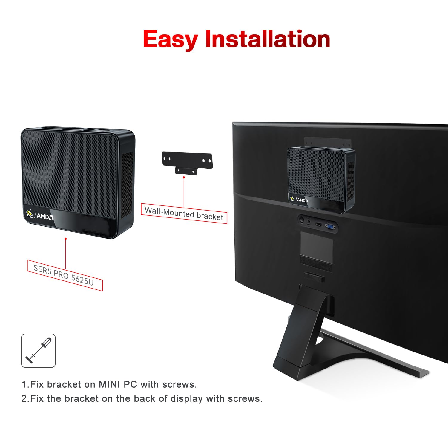 Beelink SER5 Pro Mini PC AMD Ryzen 5 5625U 16 Go RAM DDR4 480 Go SSD WiFi 6 BT5.4