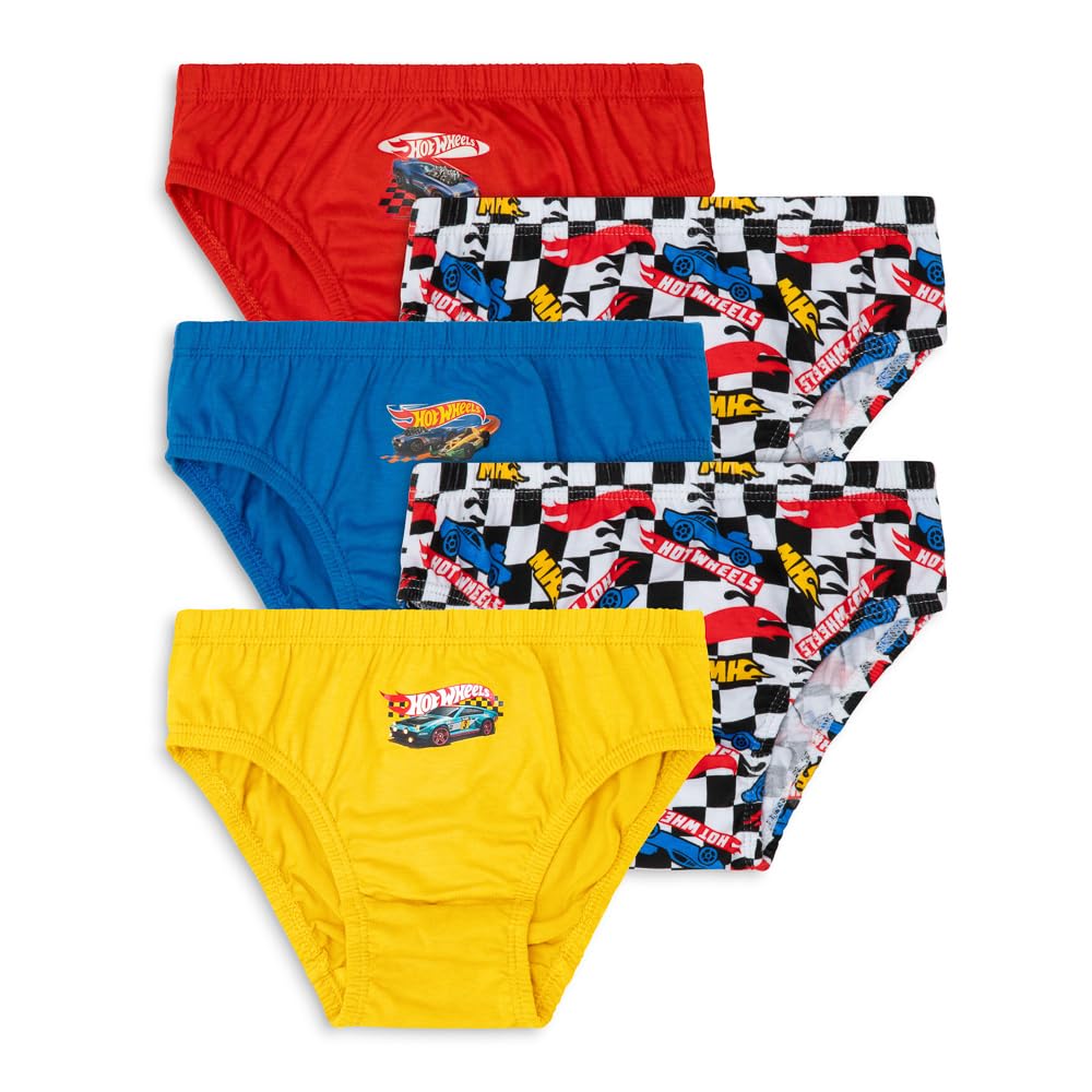 Hot Wheels Lot de 5 slips pour garçons de 2 à 7 ans