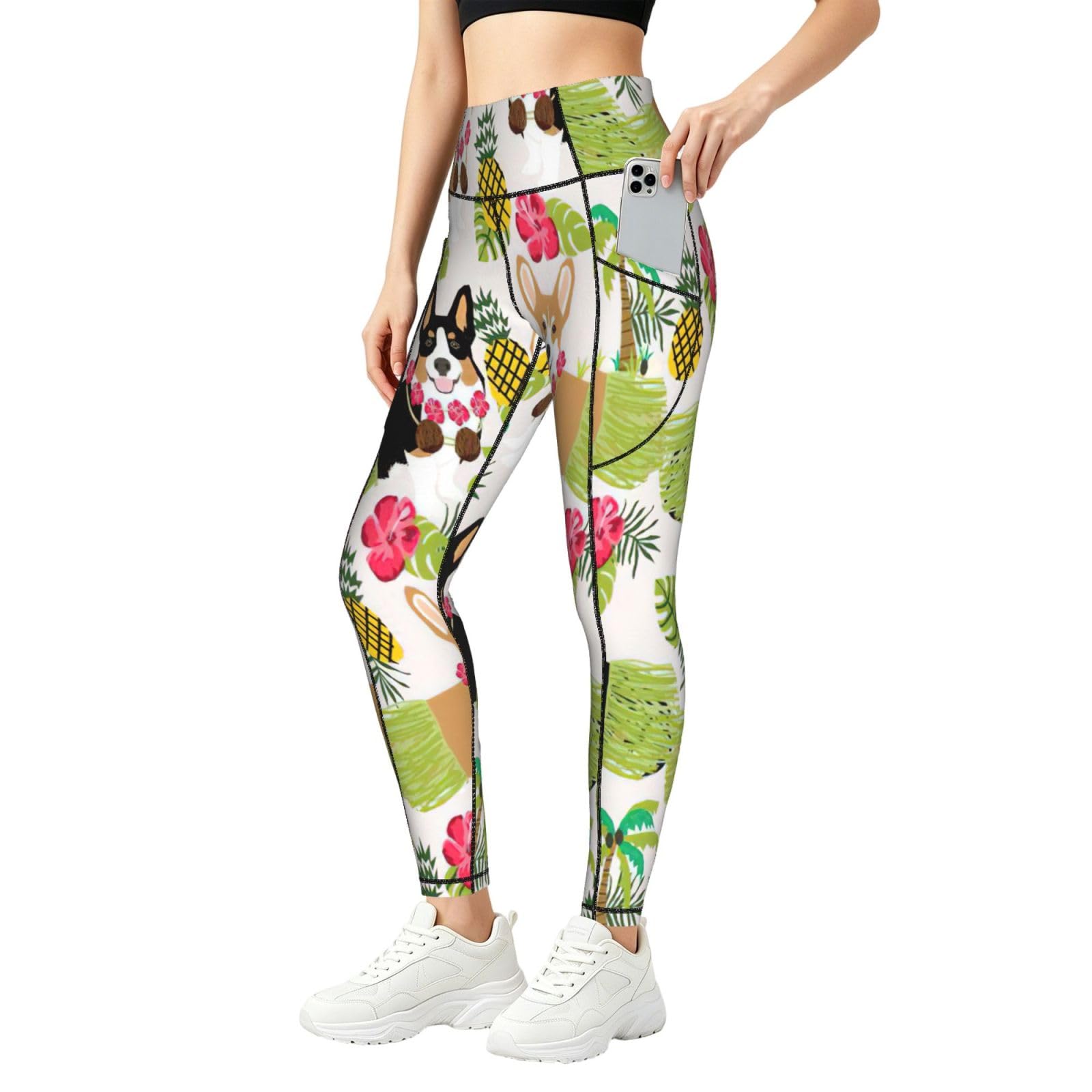 Mallas de entrenamiento no transparentan con bolsillos para mujer activa 8