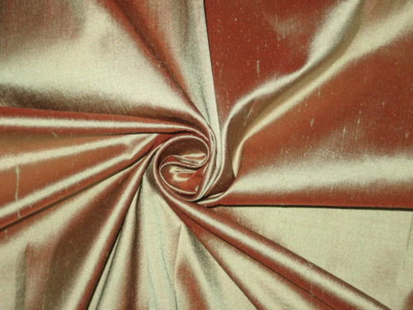 Tissu Dupioni pure soie orange bleu 137,2 cm au mètre pour couture - 4