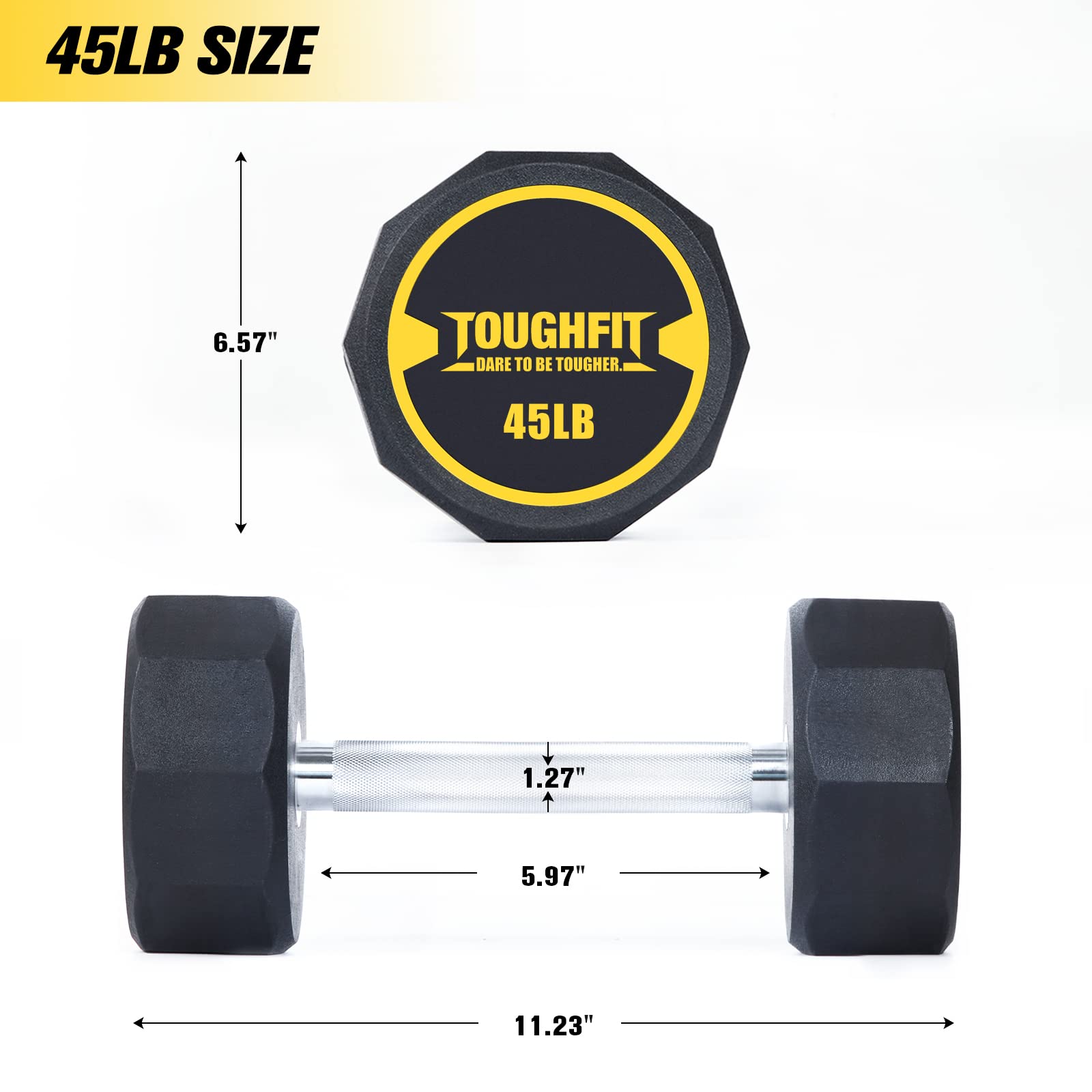 Amazon | ToughFit 45ポンドダンベル - PEVコーティング&ノンスリップ