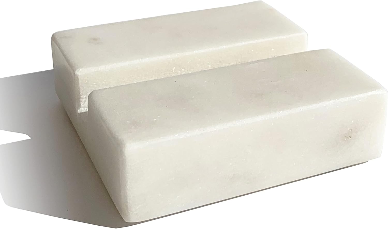 White Cell Phone Stand, Marble Kitchen Accessories, Luxurious Real Stone Mobile Holder for Recording, Work Desk Accessories, Minimal Tablet Holder, Gifts for Her and Him (White Marble)