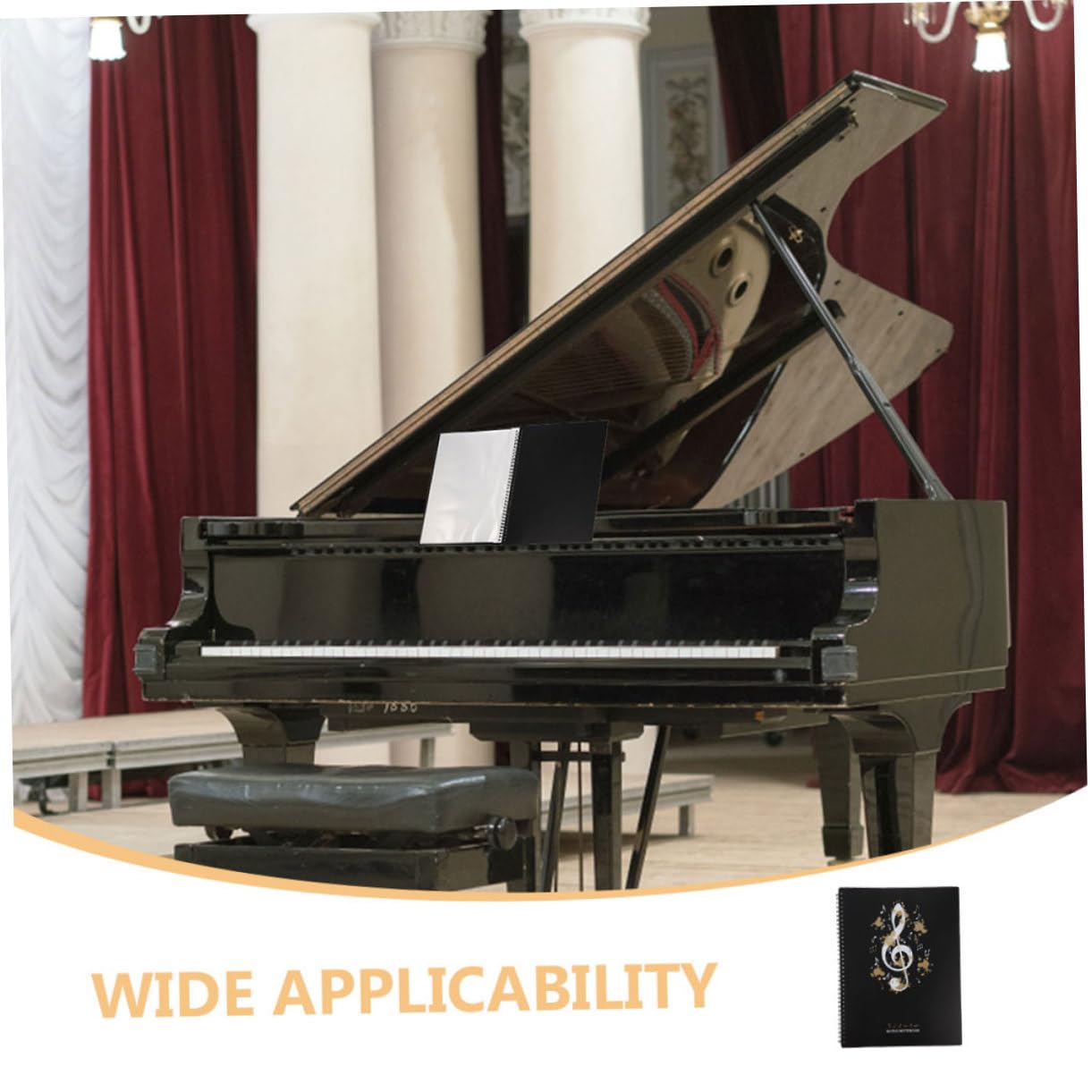 HEMOTON 2pezzi Raccoglitore Spartiti Musicali con Inserti Trasparenti Cartella di Carta Ispessita per Organizzazione e Conservazione Pagine Adatto per Pianoforte e Altre Performance