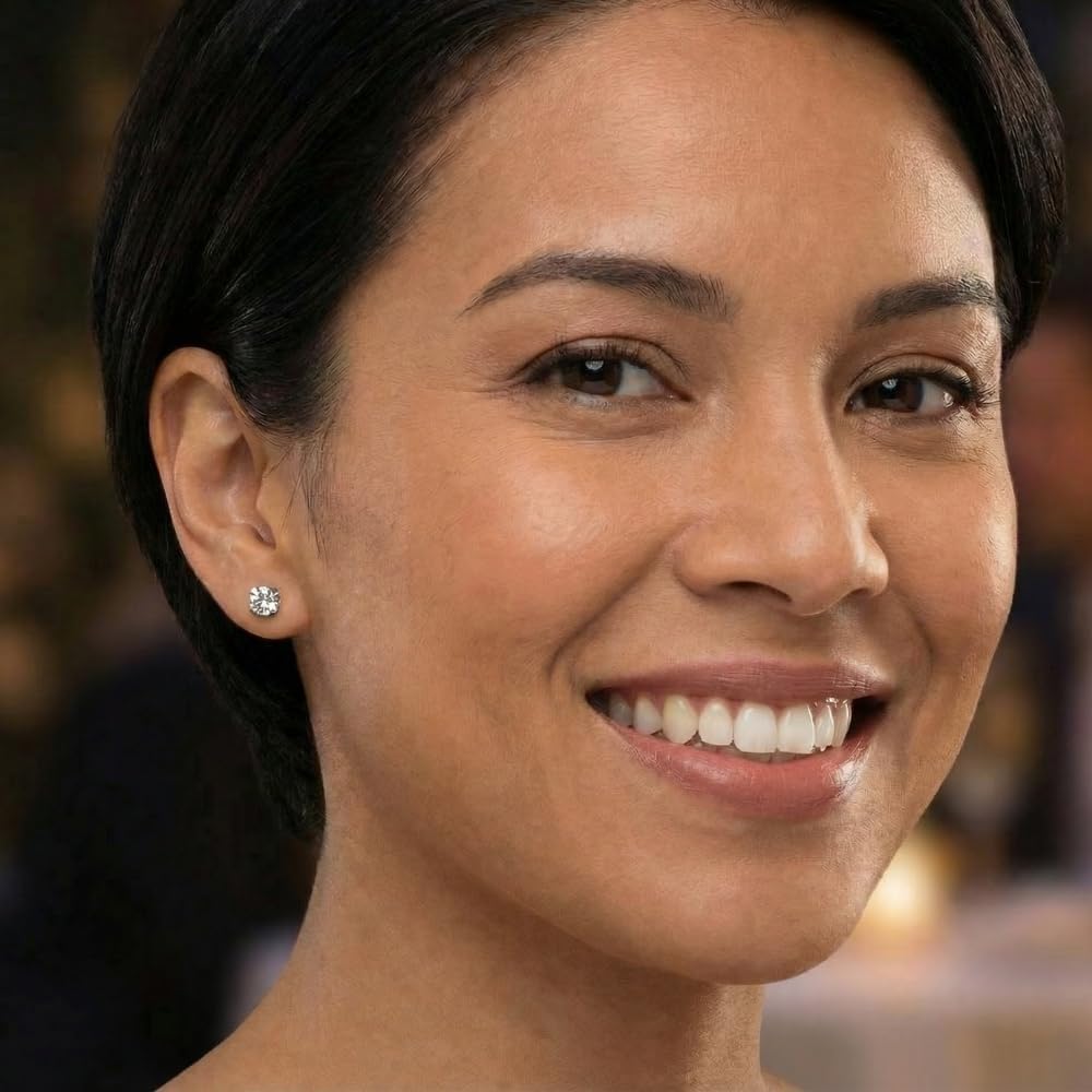 1 1/2ct Lab Created Diamond Studs 14k White Gold Earrings - Image 3