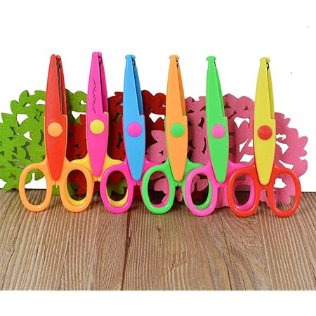 Amazon Co Jp はさみ 子供用安全はさみ ペーパーエッジハサミ クリエイティブはさみ クラフトはさみ ギザギザ 安全カッター Diyツール 教師工芸 文房具用 装飾用 ギフトパック 学生 子供 手作りはさみ 1本 6本セット 6 ホビー