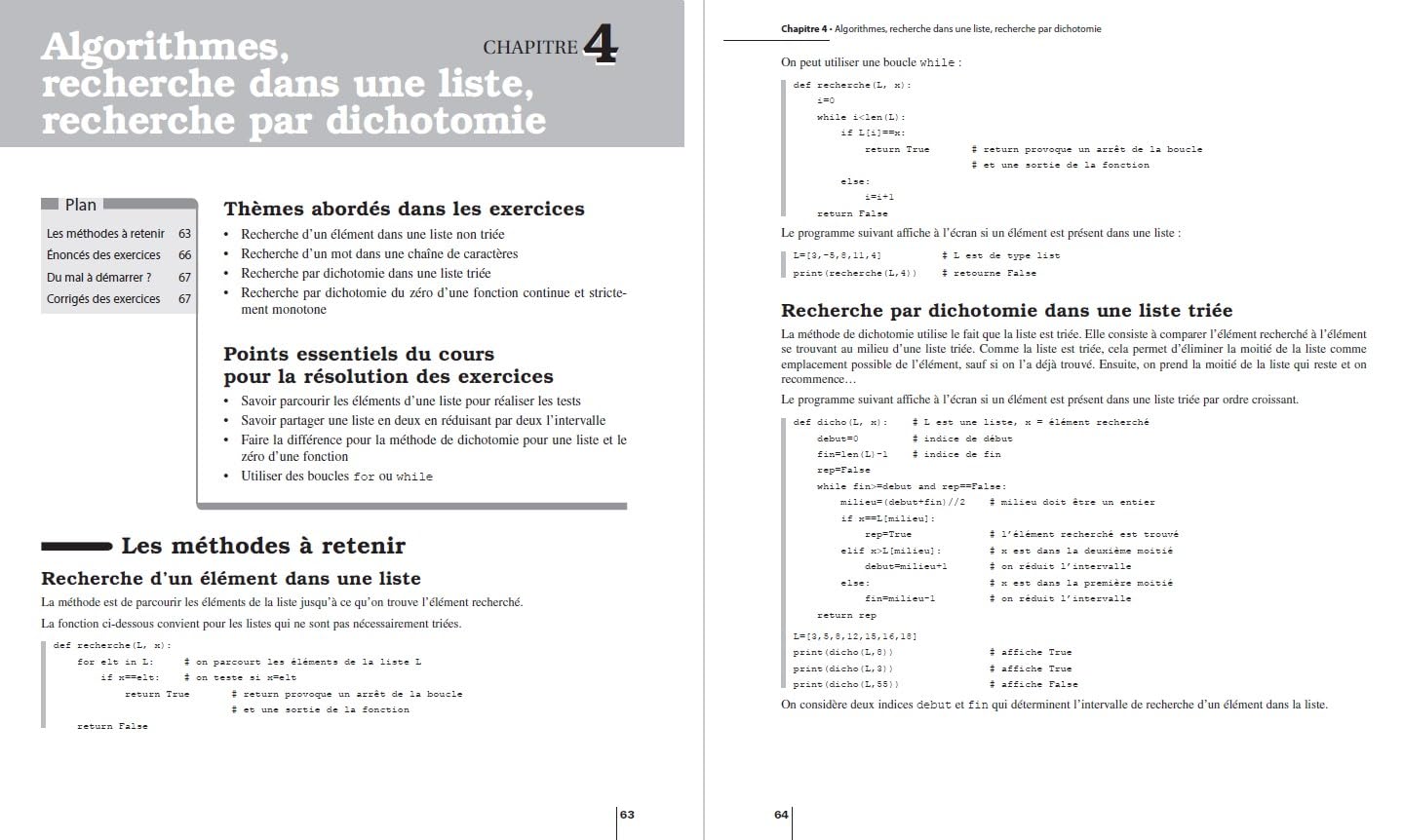 Informatique avec Python - Méthodes et exercices - MPSI-PCSI-PTSI-MP-PC-PSI-PT-TSI-TPC-TB - 3e éd.
