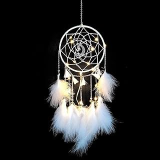 MH Dreamcatcher piórko, zielone rękodzieło, średnica 15 cm i długość 50 cm