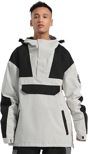 Miniatura 7 de GSOU SNOW Chaqueta de esquí para hombre, abrigo de nieve para snowboard, cálido, invierno, impermeable, con capucha