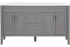 Spring Mill Cabinets Vadin 60 in. Double Bathroom Vanity with Sterling Gray Finish