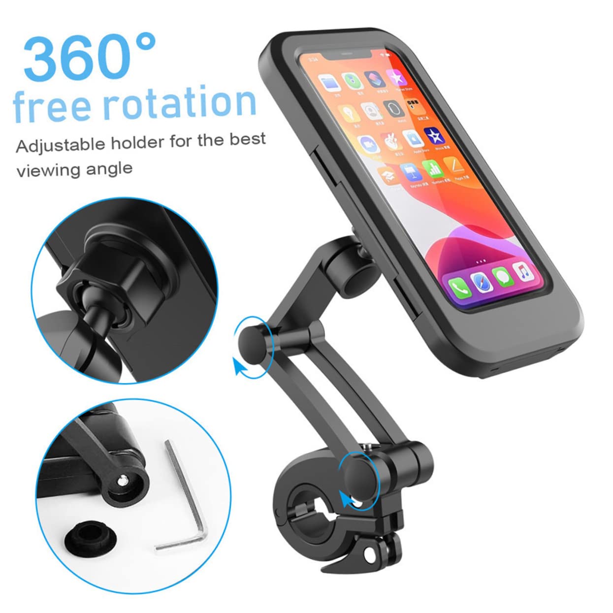 1pezzi Supporto Smartphone Per Bicicletta e Supporto Per Navigazione Con Rotazione Montaggio Facile Su Manubrio Compatibile Con Tutti Gli Smartphone