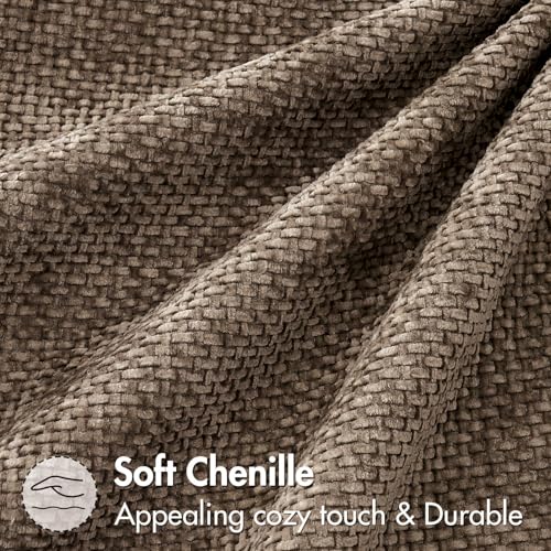 Image of MIULEE Pack of 2 Couch Throw Pillow Covers 24x24 Inch Neutral Brown Boho Accent Decorative Pillow Covers Soft Chenille Farmhouse Cushion Covers for Home Decor Bed Sofa Living Room