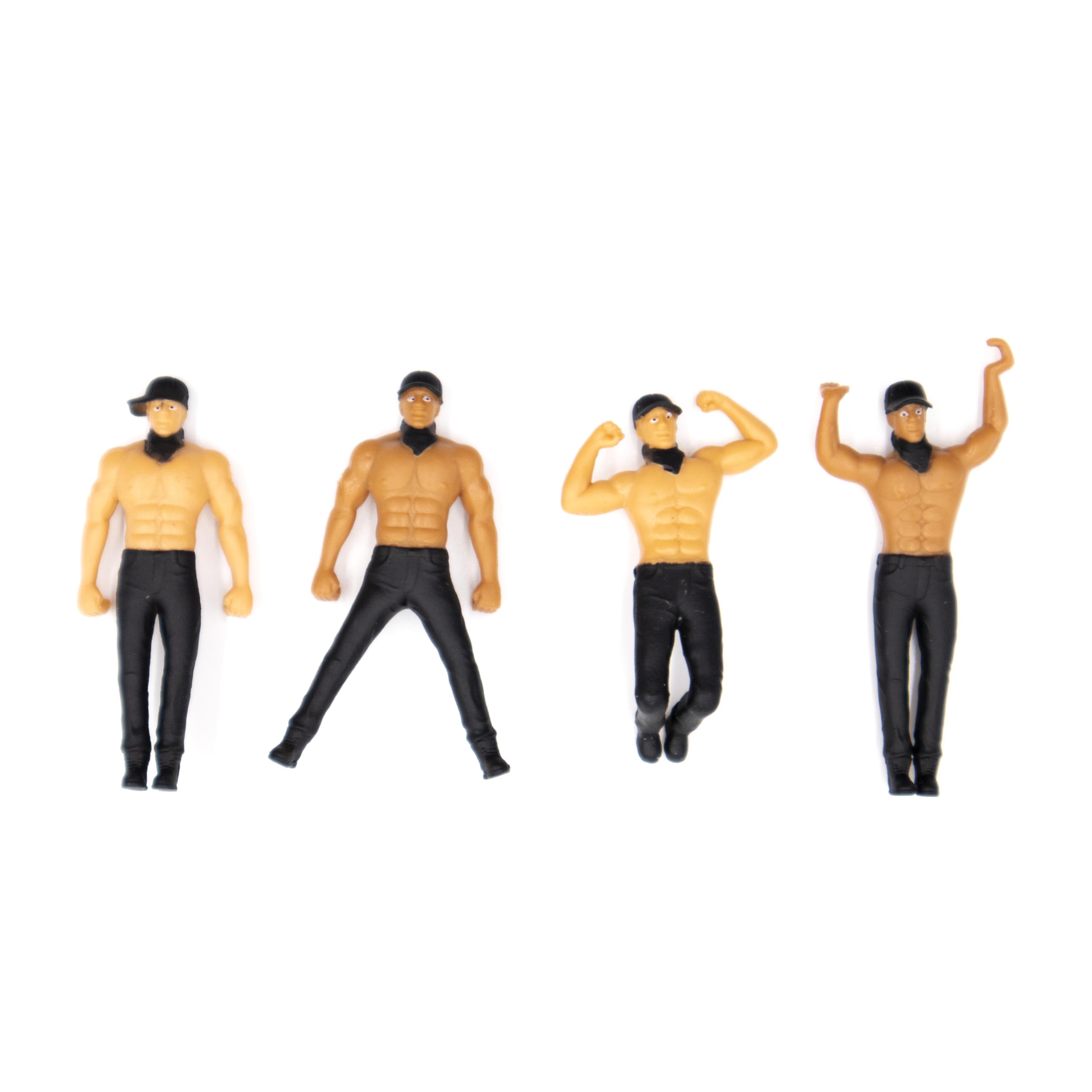 NPW Reusable Wine Glass and Drink Markers - Themed Ladie's Night | Muscular Fun Party Pack | Party Favors | 4 Count, Assorted Toy Figures