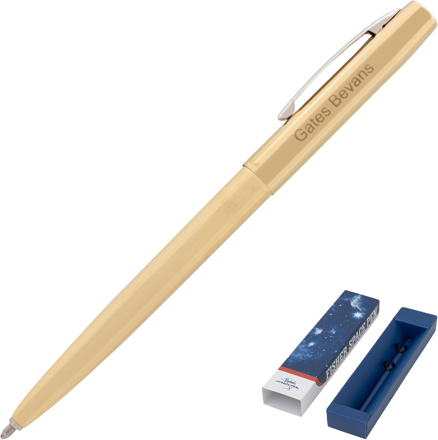 Personalized Fisher Cap-O-Matic Ballpoint – Raw Brass Space Pen with Custom Engraving, Medium Point Black Ink, Pressurized for Extreme Conditions, Ideal Gift for Medical Professionals