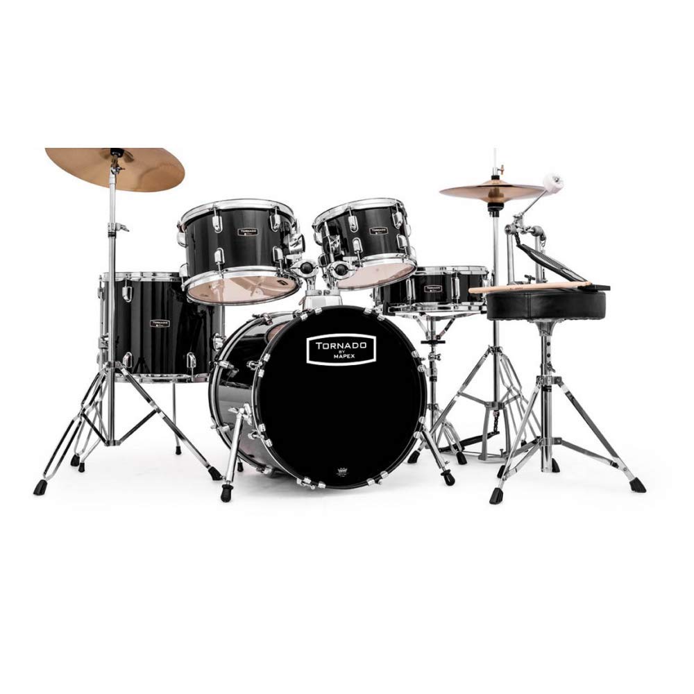 Mapex Tornado 5- Piece Drum Set with Hardware, Throne & Cymbals