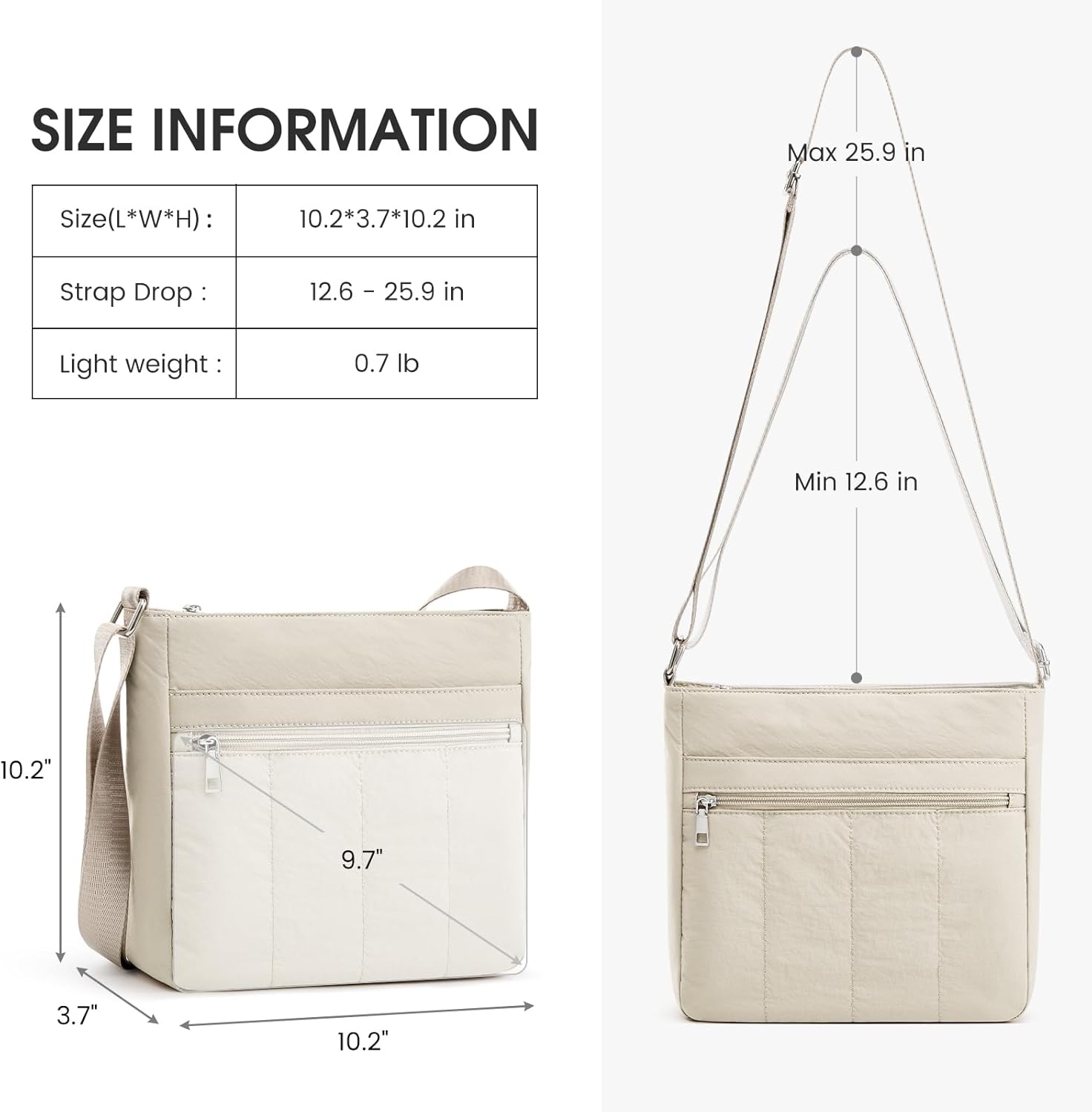 G4Free Nylon Crossbody Bags for Women, Lightweight Casual Quilted Shoulder Handbags for Travel Work - Image 6