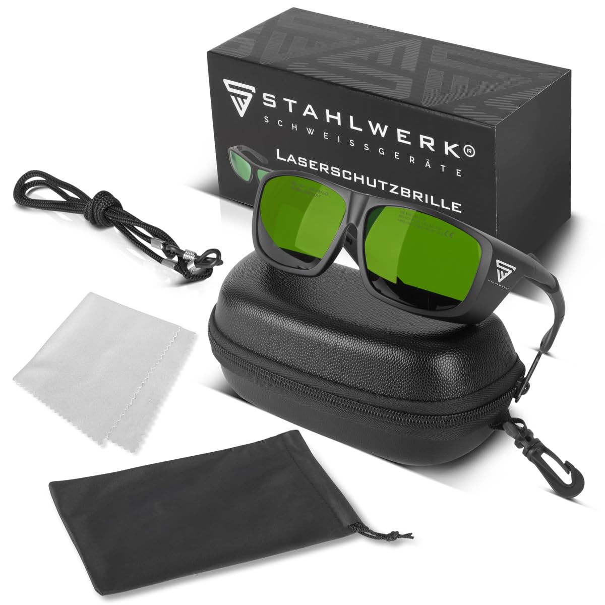 STAHLWERK Gafas de protección láser | Gafas de protección según DIN EN 207 | Protección ocular para trabajar con láser en un rango de longitud de onda de 660-1.080 nm