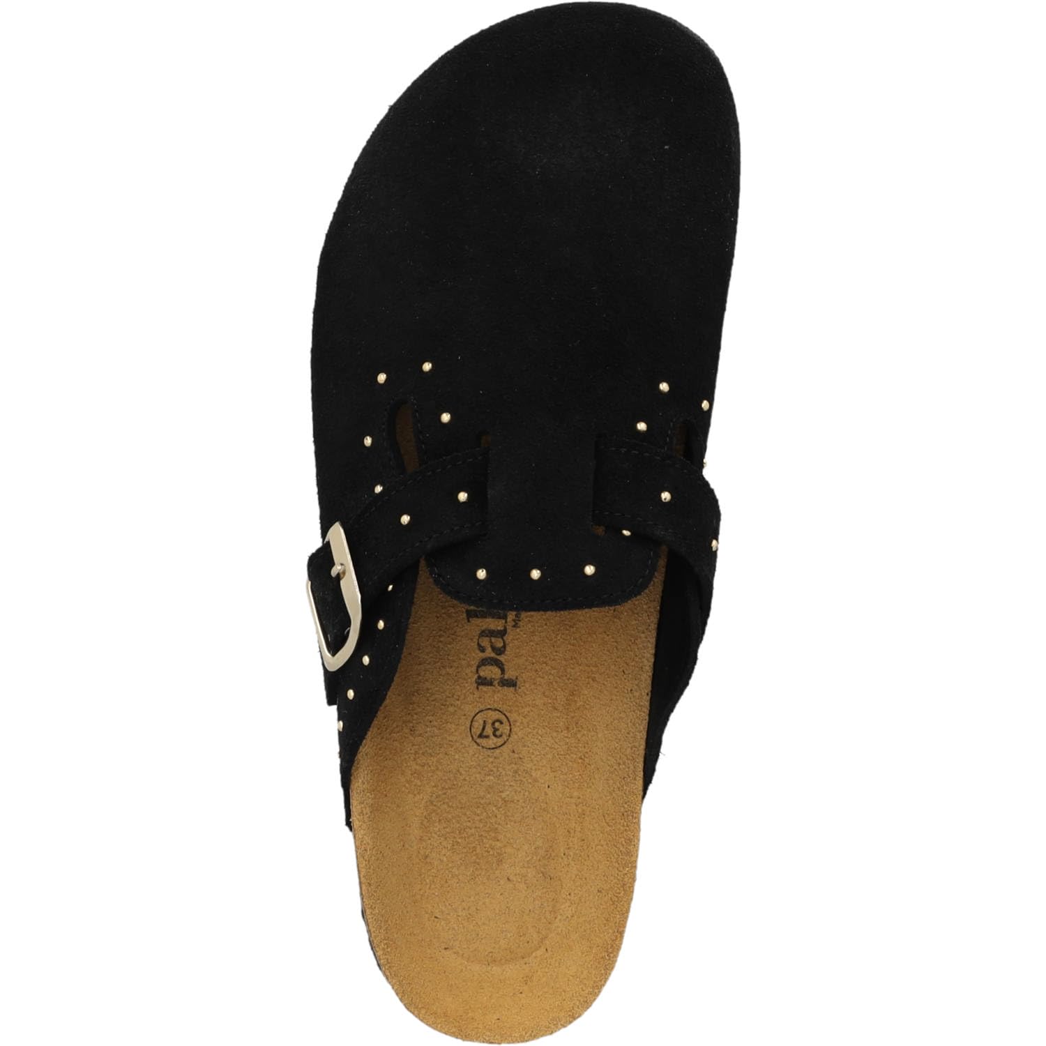 Palado Clogs Damen Kiel Glint Premium Leather - bequeme Pantoletten Made in Spain - elegante Hausschuhe mit Kork-Fußbett - modische Sommerschuhe