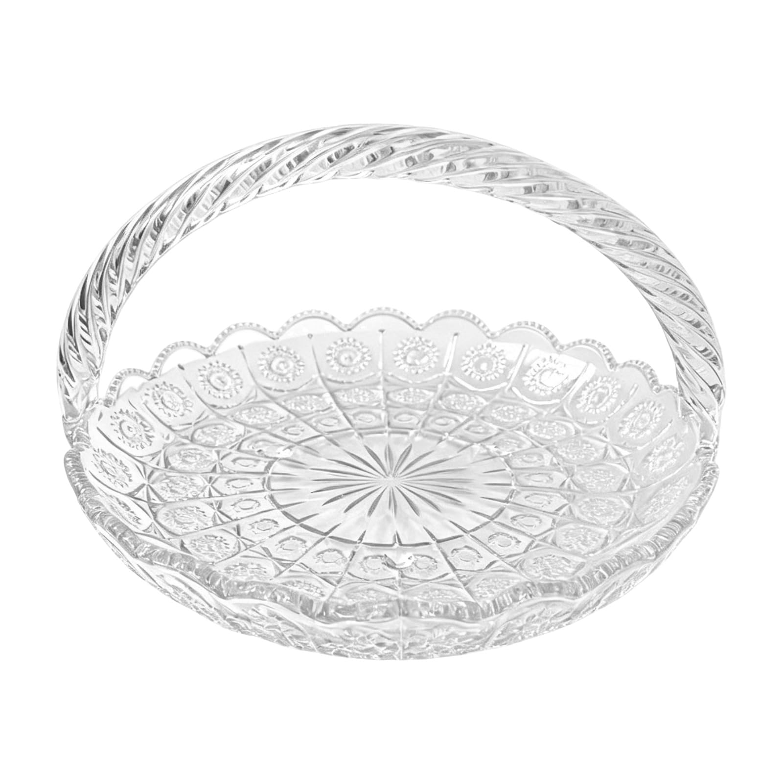 Práctico cuenco de cristal transparente para servir, elegante bandeja decorativa adecuada para frutas, aperitivos y decoración del hogar, platos de frutas transparentes