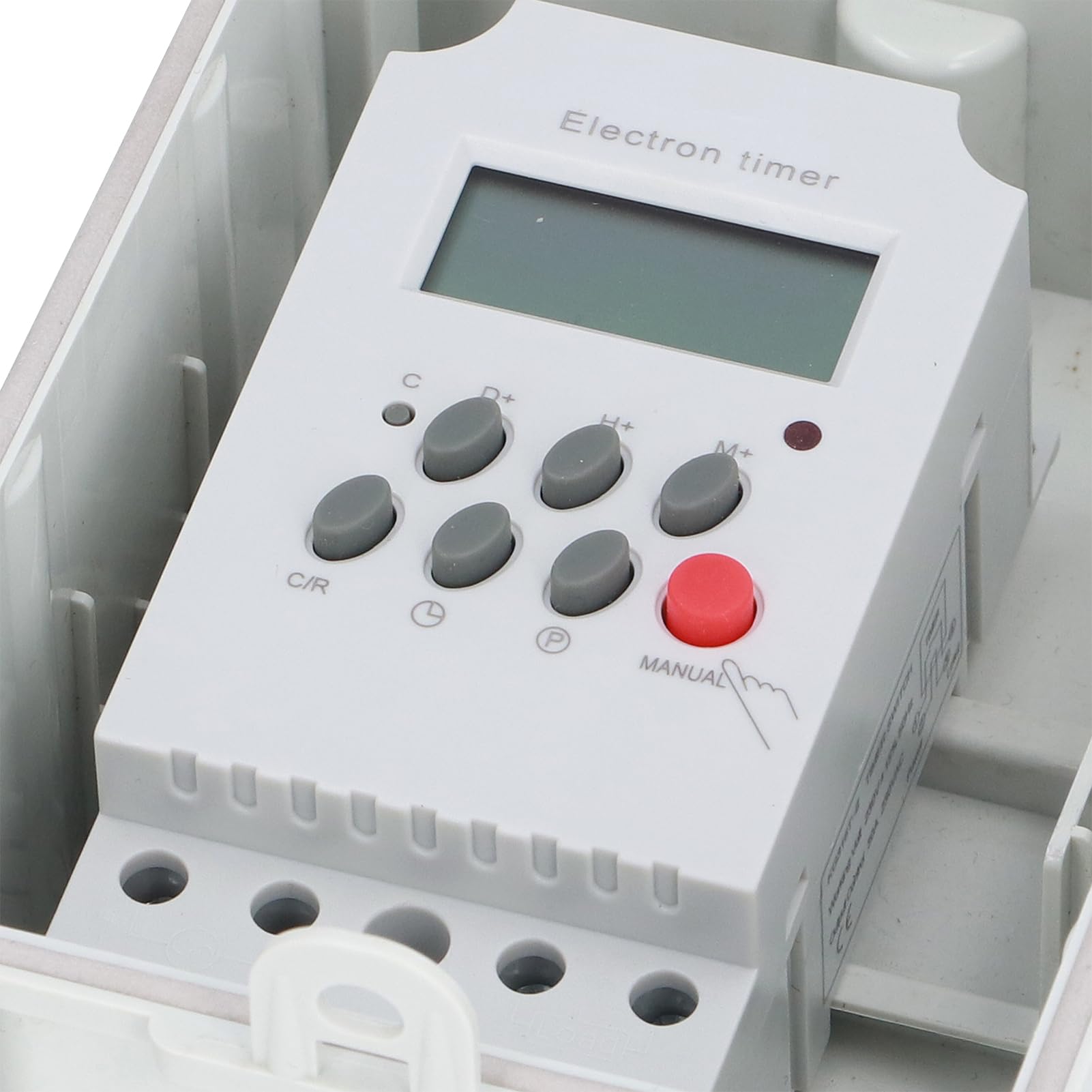 Timer Programmabile per Pompa Piscina, Interruttore Esterno | Timer per Pompa Acqua, ABS+PC, IP67 Antipioggia, 28 Programmi, Display LCD