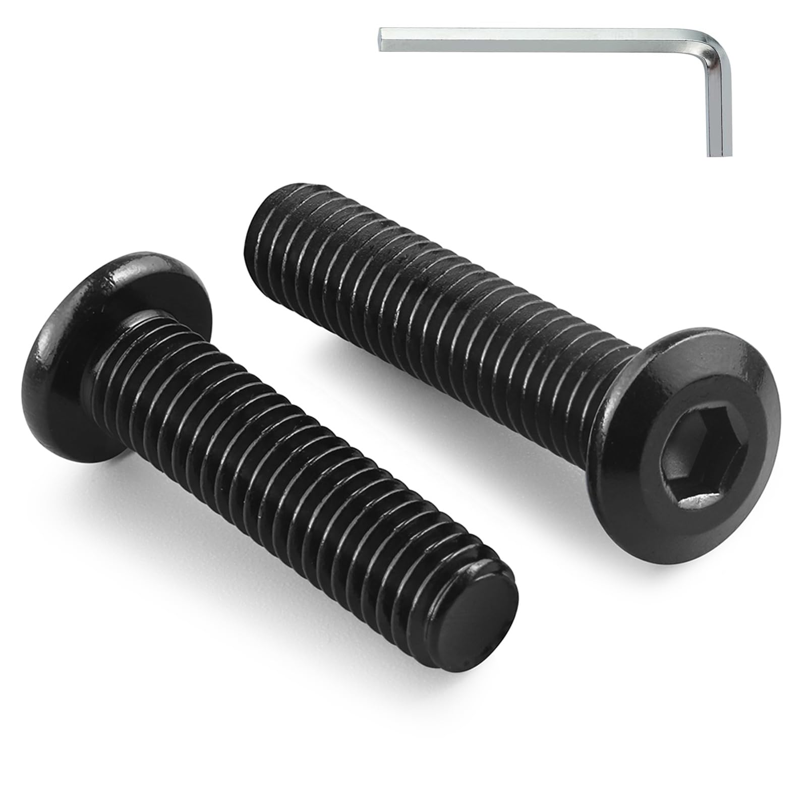 BNUOK M6-1.0 x 35mm Flat Head Hex Socket Cap Screws Bolts 10Pcs, M6 Bolt 304 Stainless Steel Black Zinc Plated, Full Thread, with Hex Spanner