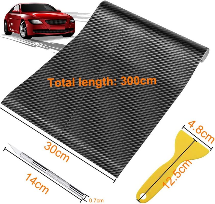 Pellicola Adesiva Fibra Di Carbonio 6D | Rotolo 1520x300mm Per Auto E Moto, Nero - Foto 7