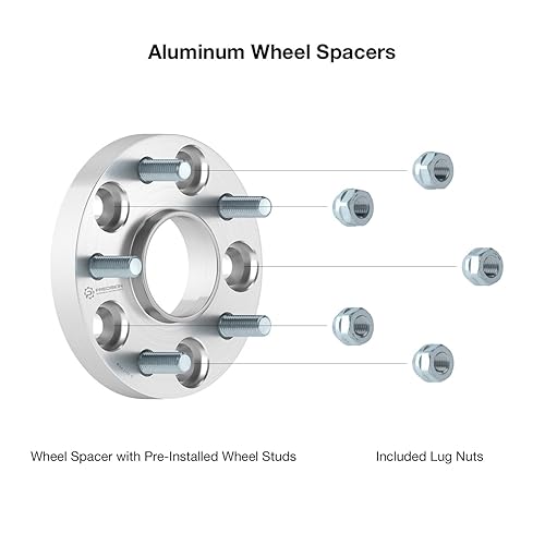Miniatura 6 de 2separadores de rueda centrados patrón de pernos de 5x45pulgadas agujeros de 260pulgadas tuercas de 12x125pulgadas