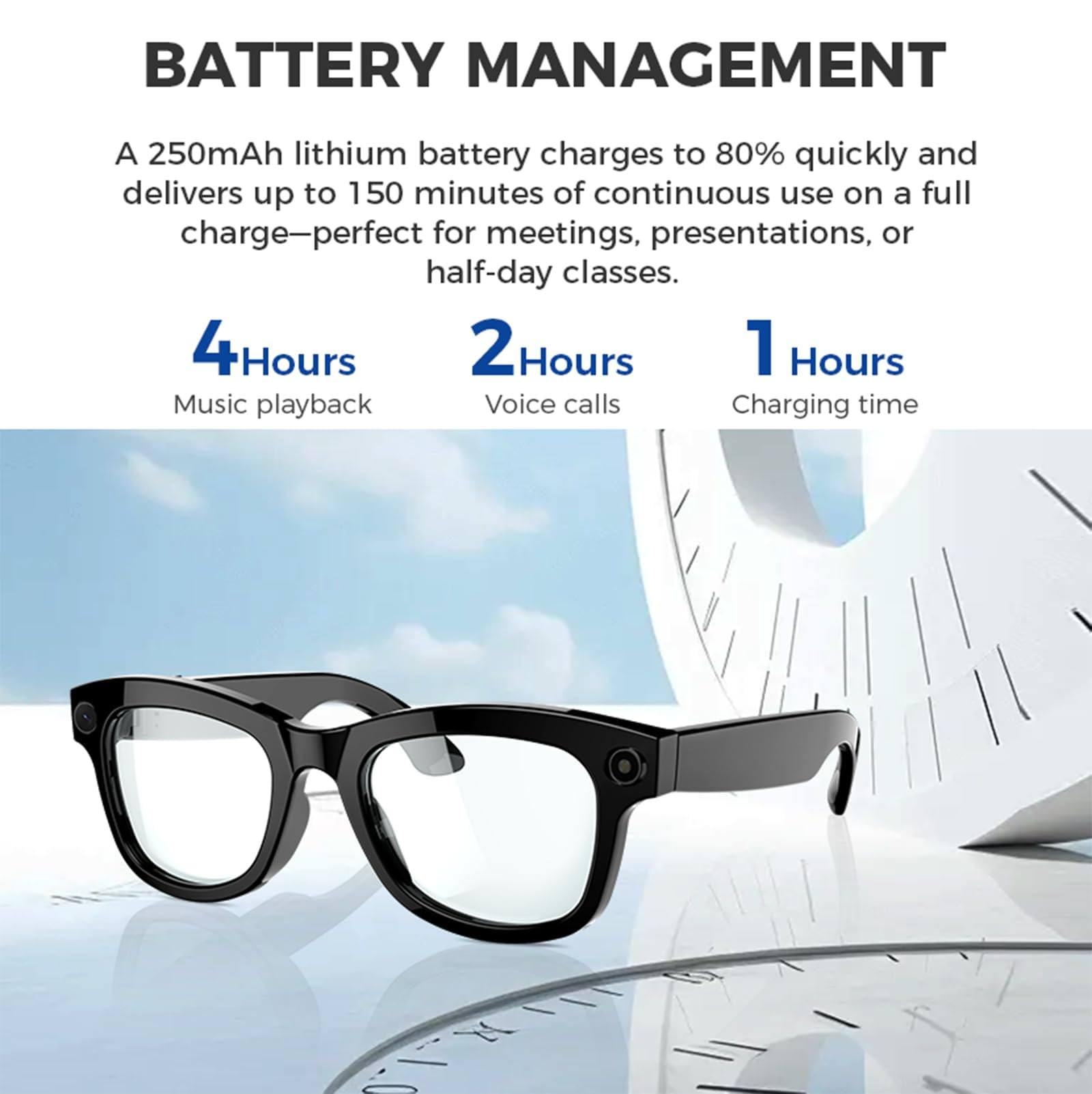 Lunettes de Soleil, Caméra HD 500 W Pixel + Haut-Parleur, Enregistrement Photo et vidéo | Commande vocale | Lecture de Musique | Traduction en Temps réel | Wi-FI Bluetooth(Parent,B)