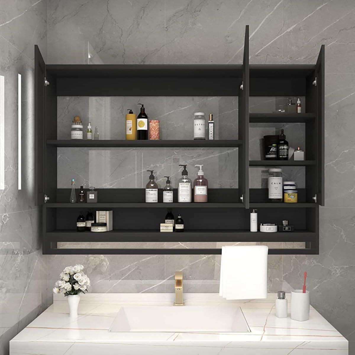 LED バスルームミラーキャビネット 壁掛け式、バスルーム用