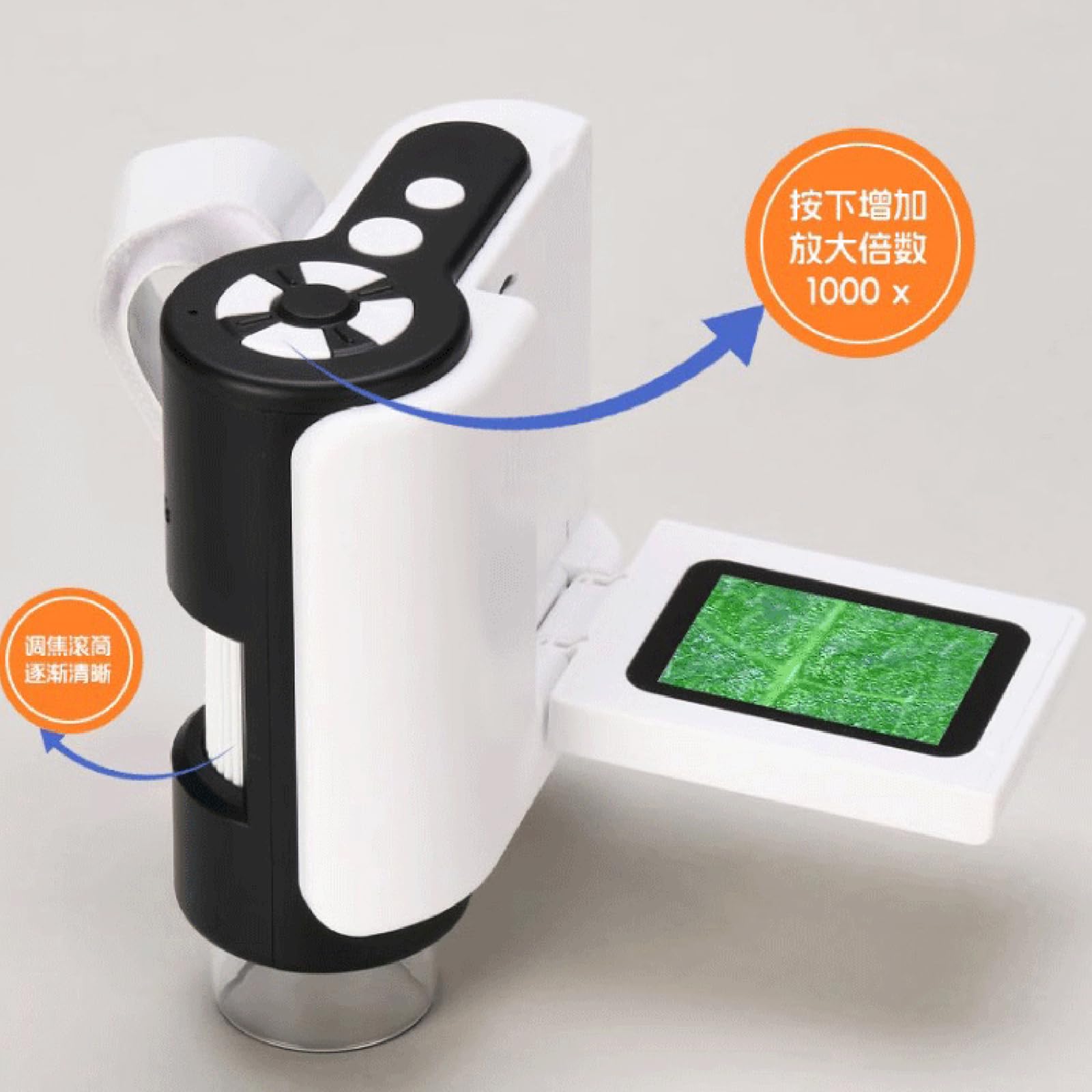 Microscopio digital de mano Microscopio de bolsillo portátil Microscopio de vídeo electrónico con pantalla de 2 pulgadas para niños y adultos