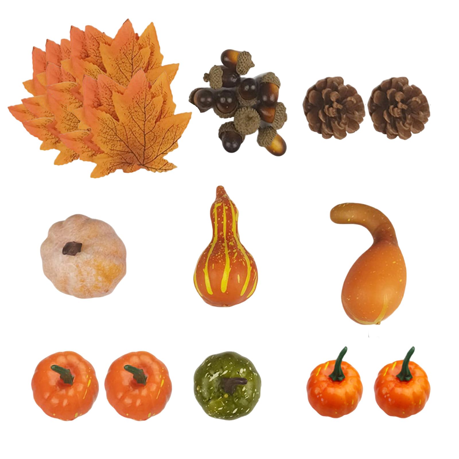 HZBB Artificial Pumpkins with Maples Pinecones Hazelnuts for Halloween Fall Party Decorations Indoors Outdoor Holiday Ornament