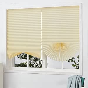 Amazon.com: Self-Adhesive Pleated Blinds,Vertical Pleated Half Blackout ...
