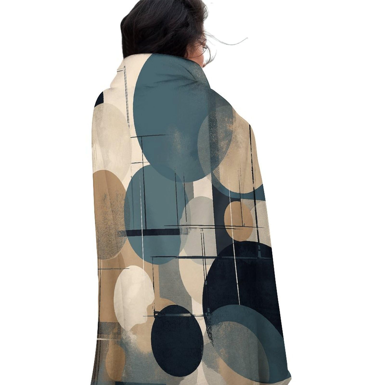 Couverture ronde 150 cm contre le froid sur canapé et camping