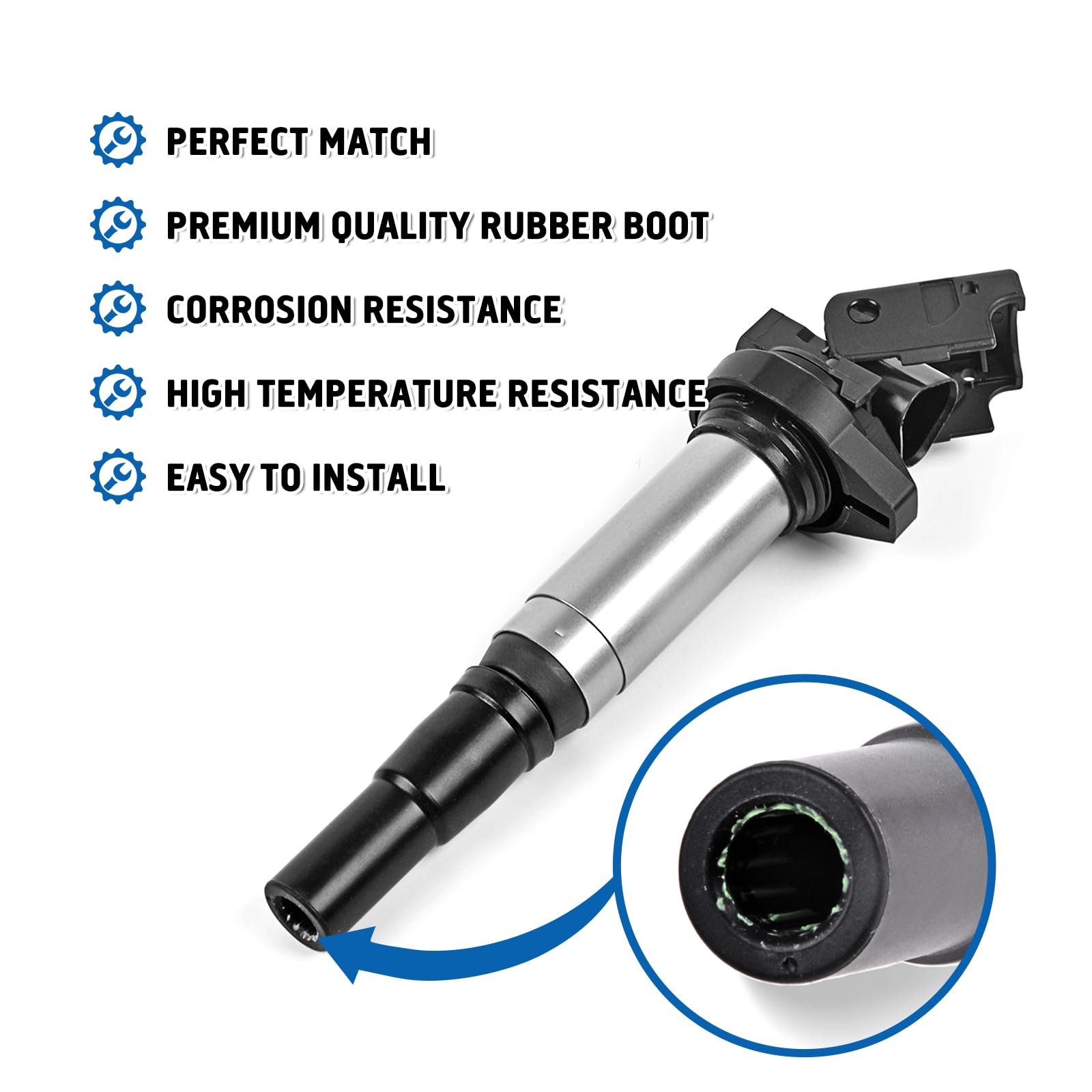 UF598 4 Ignition Coil 4 Spark Plug For 1.6L Mini Cooper S Countryman 2007- 2016 - View #2