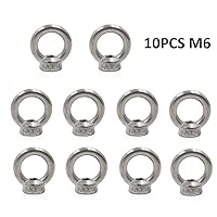 Vista 3 de Lependor M6 - Tuerca de ojo de elevación en forma de anillo métrico 304 de acero inoxidable con rosca de ojo de elevación - 10 piezas M6