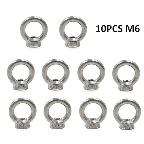 Vista 7 de Lependor M10 - Tuerca de ojo de elevación con forma de anillo métrico 304 de acero inoxidable con rosca de ojo de elevación - 6 piezas M10