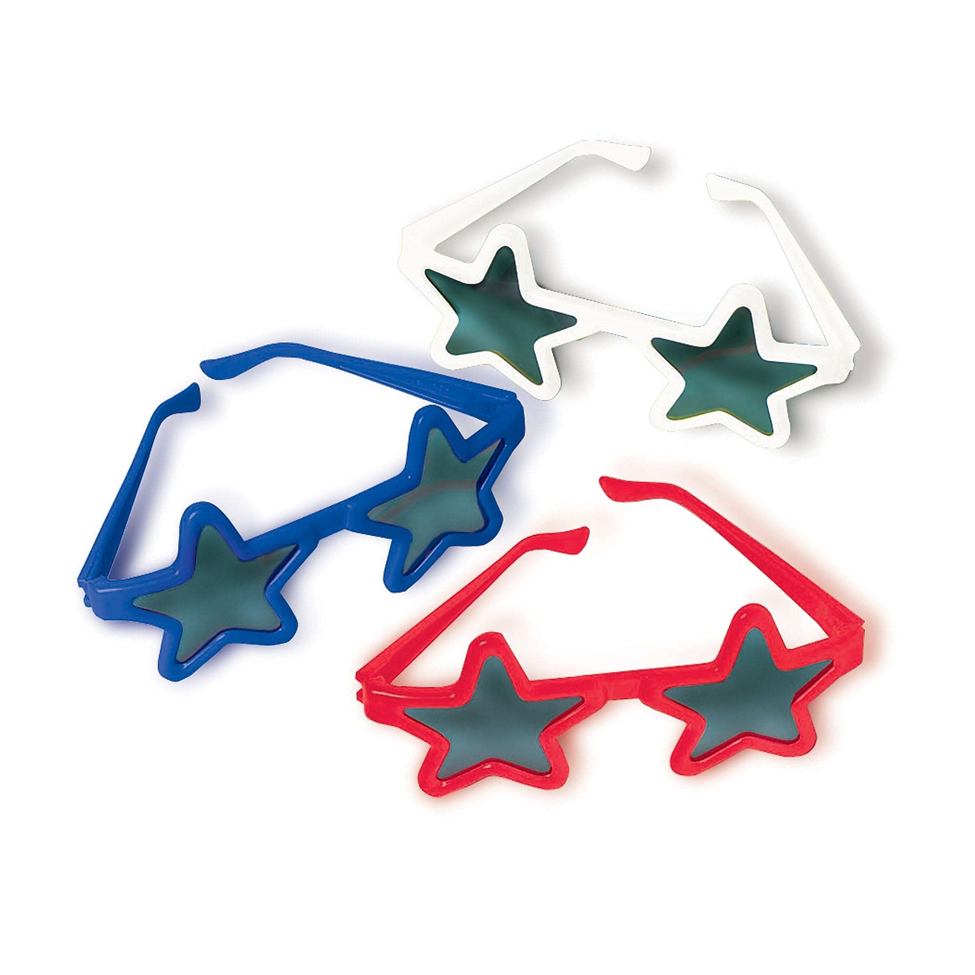 Assorted Colors Star Plastic Party Plastic Shades - 5.75" x 9.5" (Pack Of 12) - Stylish & Festive Star Sunglasses Favors For Parties & Events