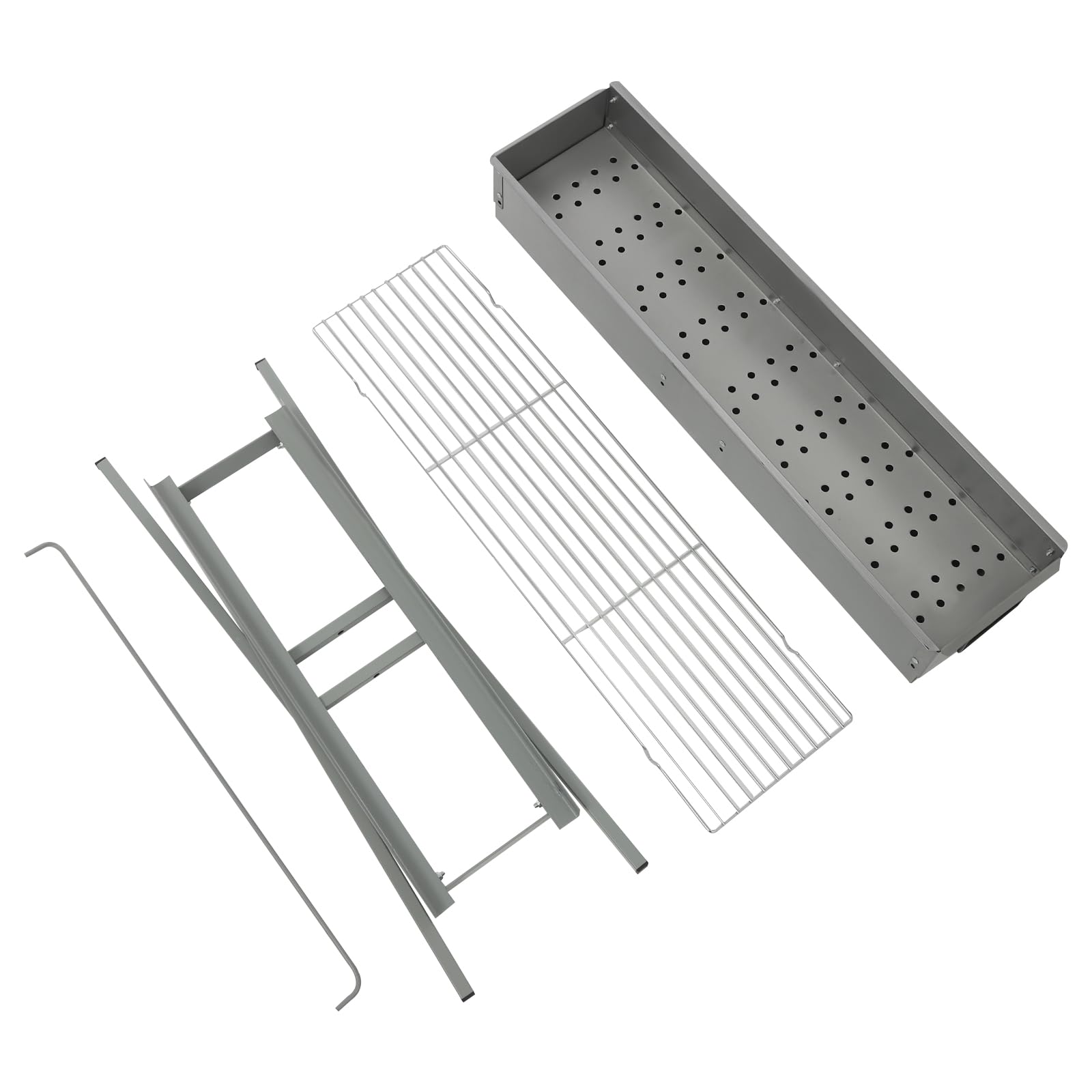 Barbecue a carbonella per barbecue, portatile da picnic, griglia rettangolare rimovibile, griglia a carbone con patta ad aria regolabile, per attività all'aperto, campeggio, picnic, feste