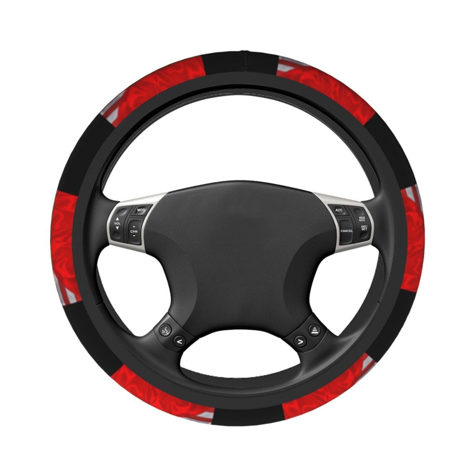 America and Bulgaria Bulgarian Triangle Flag Car Steering Wheel Cover Elastic Non Slip Vehicle Steering Wheel Protector 15 Inch for Men Women