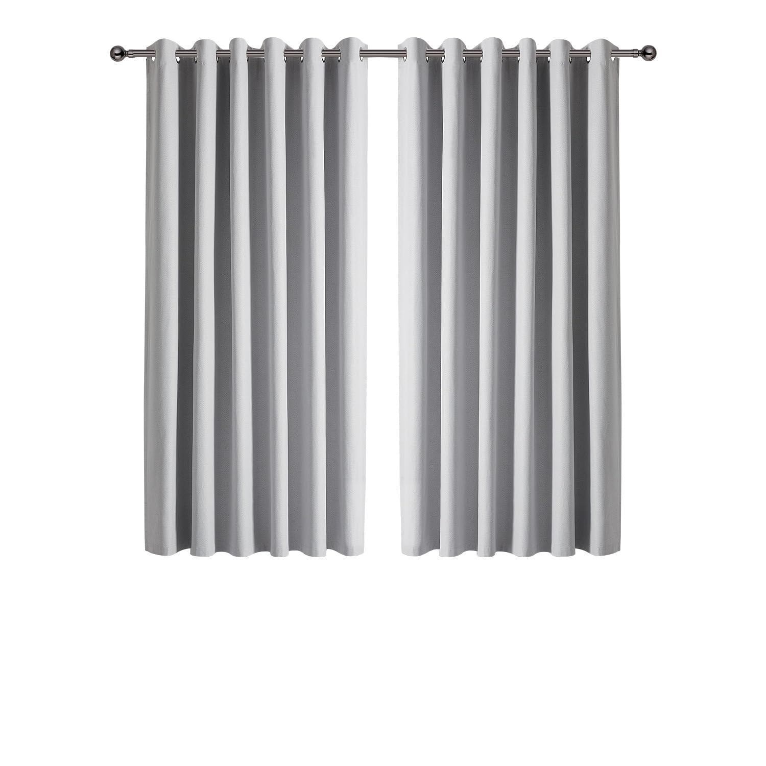 Ir Imperial Rooms Linen Silver Imperial Rooms 100% Blackout Curtains For Living Room Linen 46X54 Inch Silver Curtains For Bedroom Super Soft Thermal Insulated Eyelet Curtains 2 Panels With Tiebacks