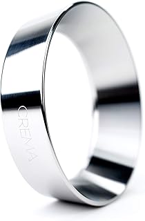 Crema Coffee Products | 54mm Espresso Dosing Funnel/Ring | Silver | Fits 54mm Breville Portafilter | 54mm | Silver