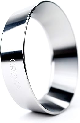 Crema Coffee Products | 54mm Espresso Dosing Funnel/Ring | Silver | Fits 54mm Breville Portafilter | 54mm | Silver