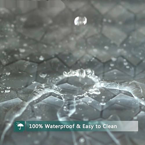 Miniatura 4 de Forro de cortina de ducha transparente, cortinas de ducha 3D 100% impermeables de EVA con 3 imanes inferiores pesados y 12 ojales a prueba de óxido,