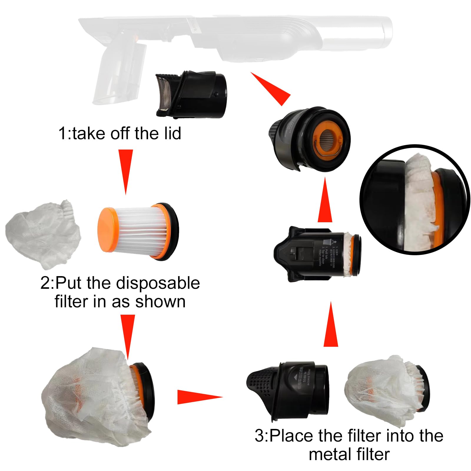 Set di filtri per ricambio Baseus per aspirapolvere portatile A3