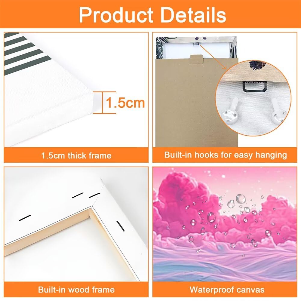Wandbilder Winter 60x80cm, 3Pcs Leinwand Bilder Groß Wanddeko Wohnzimmer, Schnee Leinwand Bilder mit Rahmen, Moderne Wandbilder Wohnzimmer Poster Set mit Haken, Wanddeko Schlafzimmer Poster Set, -2282