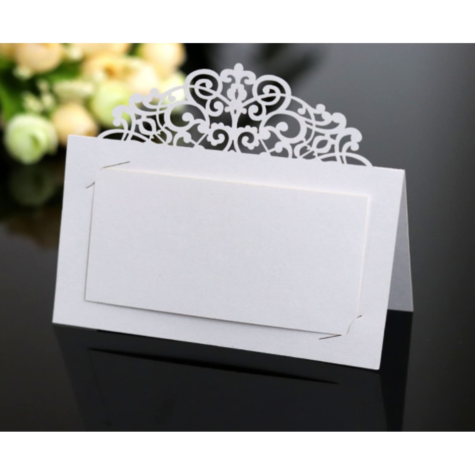 Operitacx 50pezzi Segnaposto Bianchi Per Matrimonio Decorazione Tavolo Biglietti Visita Fai Da Te Eventi Speciali Feste Formali Personalizzabili Eleganti